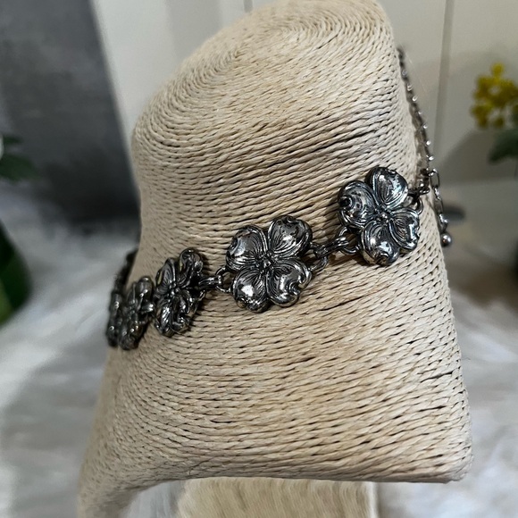 NEW Danecraft Sterling Silver Flower Collar Statement Artisan Vintage Necklace - Picture 8 of 13